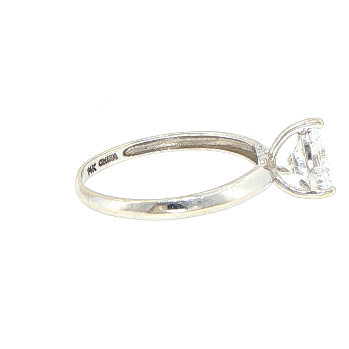 14ct White Gold Trillion-Cut Cubic Zirconia Solitaire Ring - Mega Cash Sydney