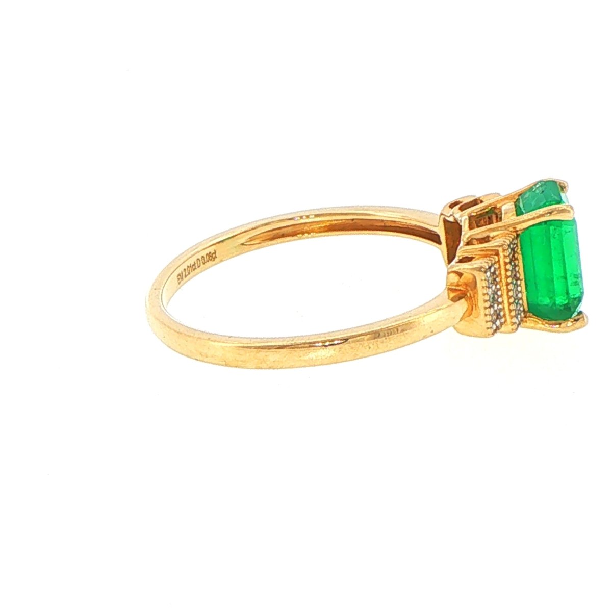 14ct Yellow Gold Art Deco Style Emerald Multistone Ring with Valuation - Mega Cash Sydney