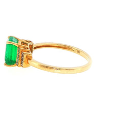 14ct Yellow Gold Art Deco Style Emerald Multistone Ring with Valuation - Mega Cash Sydney
