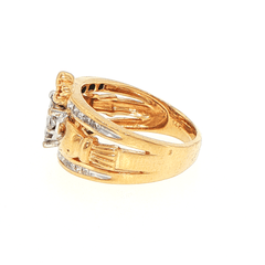 14ct Yellow Gold Diamond Cluster Claddagh Ring - Mega Cash Sydney