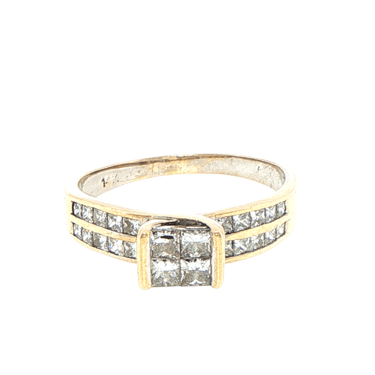 14ct Yellow Gold Diamond Cluster Multi-Stone Ring - Mega Cash Sydney
