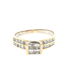 14ct Yellow Gold Diamond Cluster Multi-Stone Ring - Mega Cash Sydney