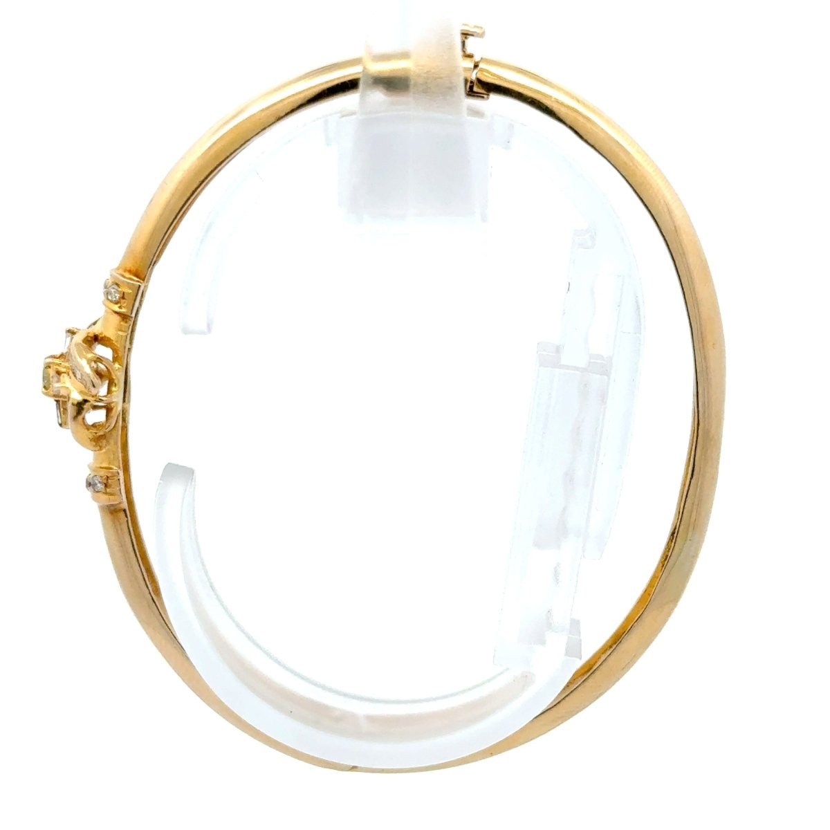 14ct Yellow Gold Diamond Floral Knot Bangle - Mega Cash Sydney