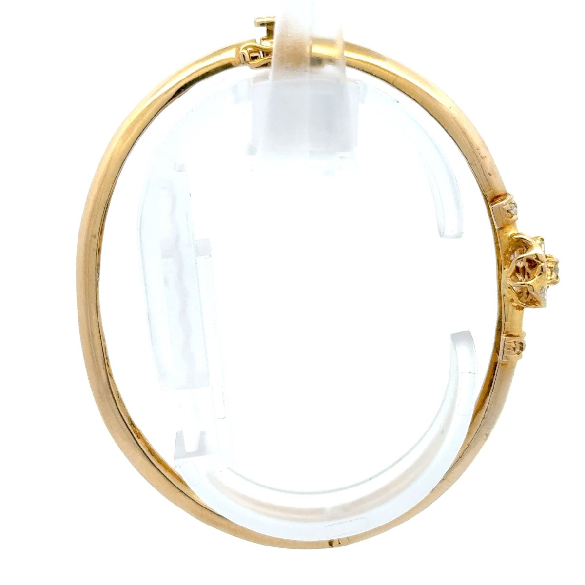 14ct Yellow Gold Diamond Floral Knot Bangle - Mega Cash Sydney