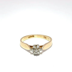 14ct Yellow Gold Diamond Flower Cluster Ring - Mega Cash Sydney