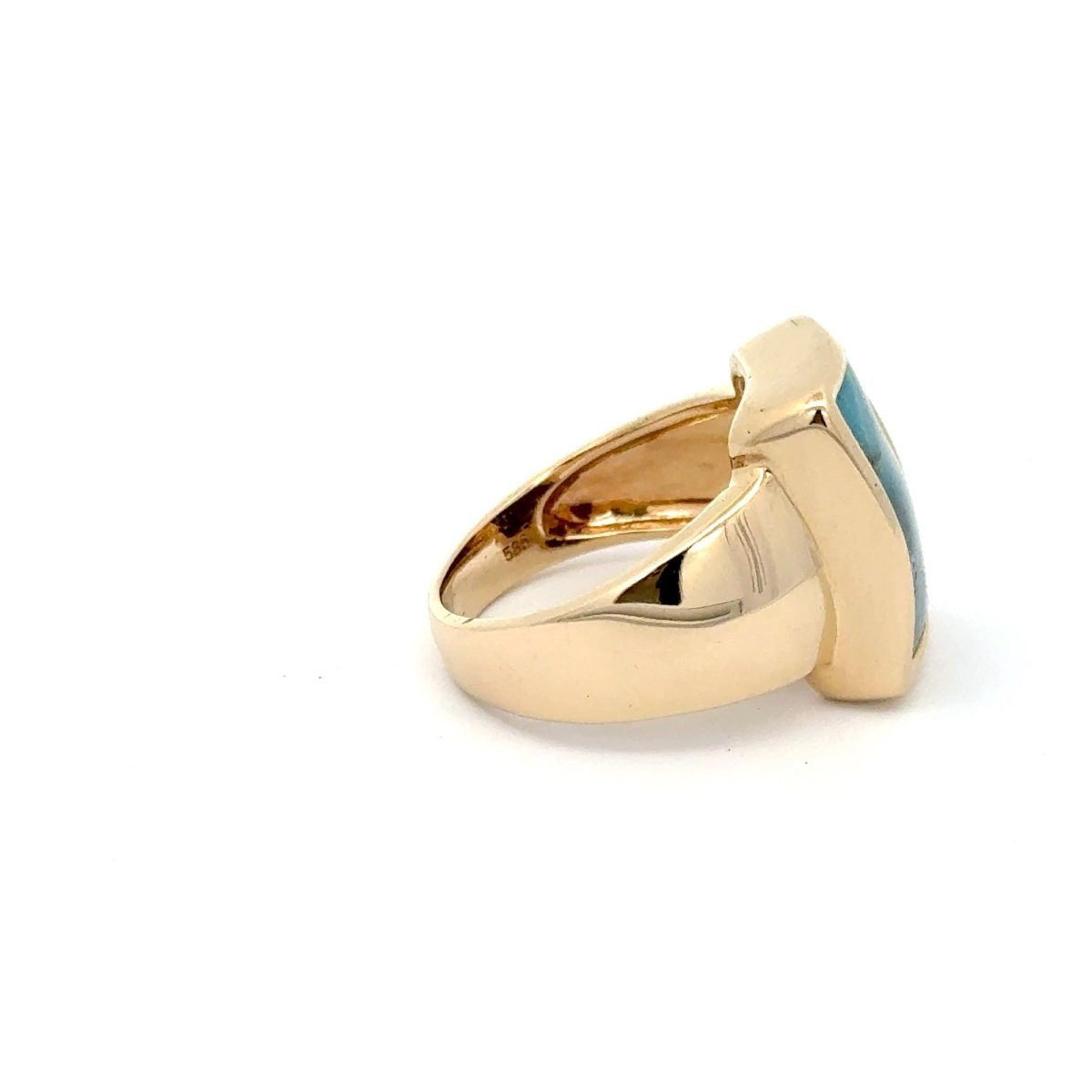 14ct Yellow Gold Rectangular Opal Bezel Signet Ring - Mega Cash Sydney