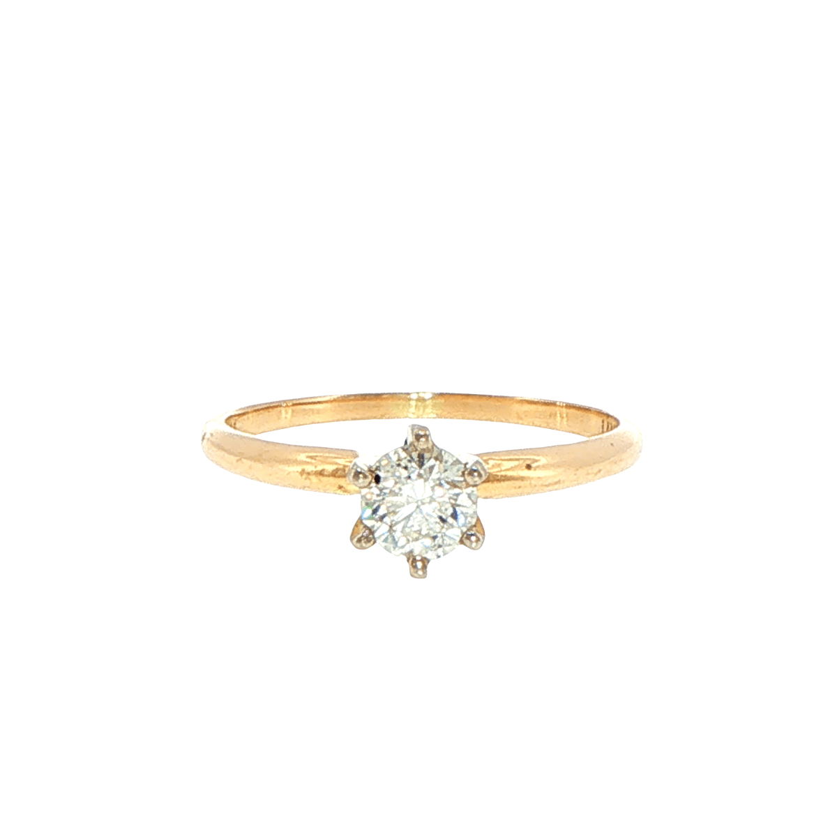 14ct Yellow Gold Six-Prong Diamond Solitaire Ring - Mega Cash Sydney