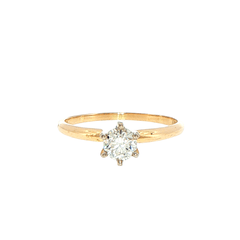 14ct Yellow Gold Six-Prong Diamond Solitaire Ring - Mega Cash Sydney