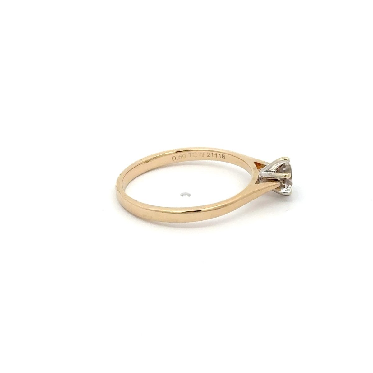 14ct Yellow Gold Solitaire Ring with Round Brilliant Cut Diamond - Mega Cash Sydney