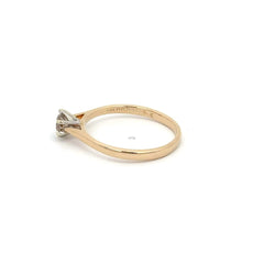 14ct Yellow Gold Solitaire Ring with Round Brilliant Cut Diamond - Mega Cash Sydney