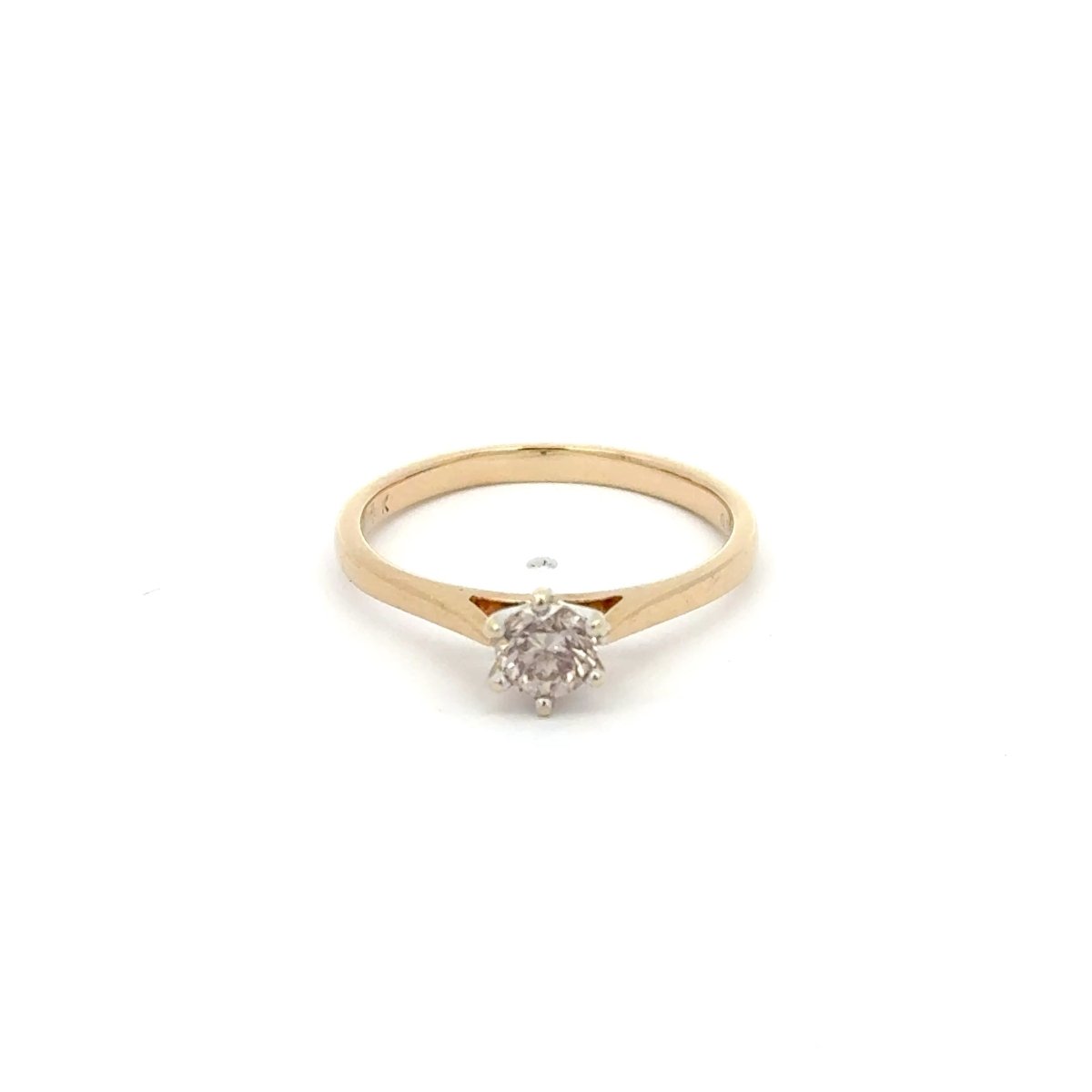 14ct Yellow Gold Solitaire Ring with Round Brilliant Cut Diamond - Mega Cash Sydney