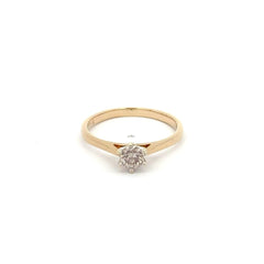 14ct Yellow Gold Solitaire Ring with Round Brilliant Cut Diamond - Mega Cash Sydney