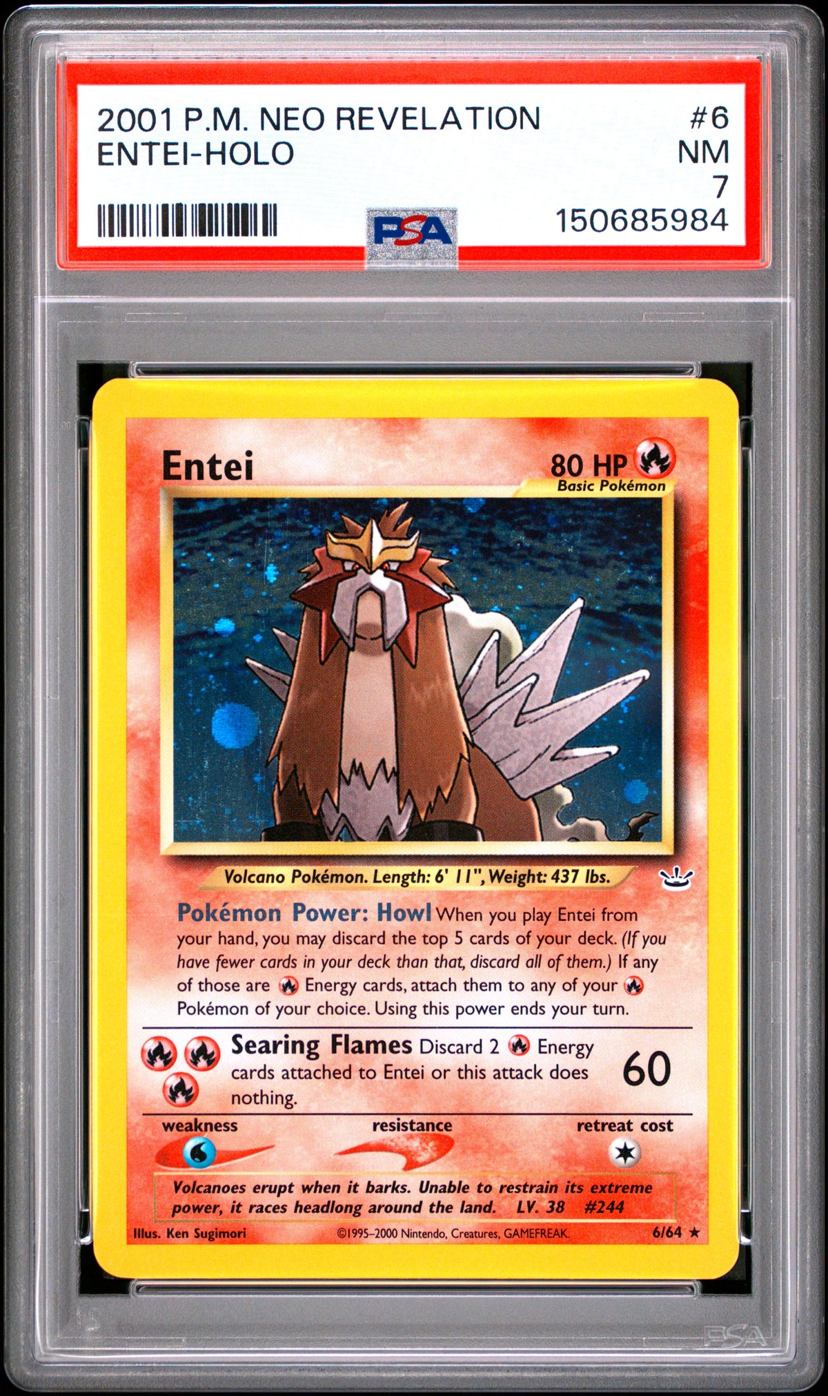 Pokemon - PSA 7 Entei 6/64 Neo Revelation