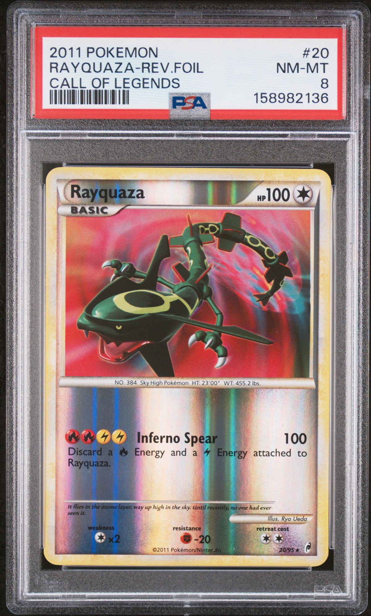 Pokemon - PSA 8 Rayquaza 20/95 Rev Foil Call Of Legends