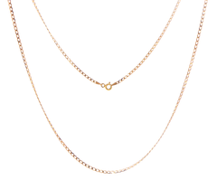 9ct Yellow Gold Fine Flat Curb Chain Necklace