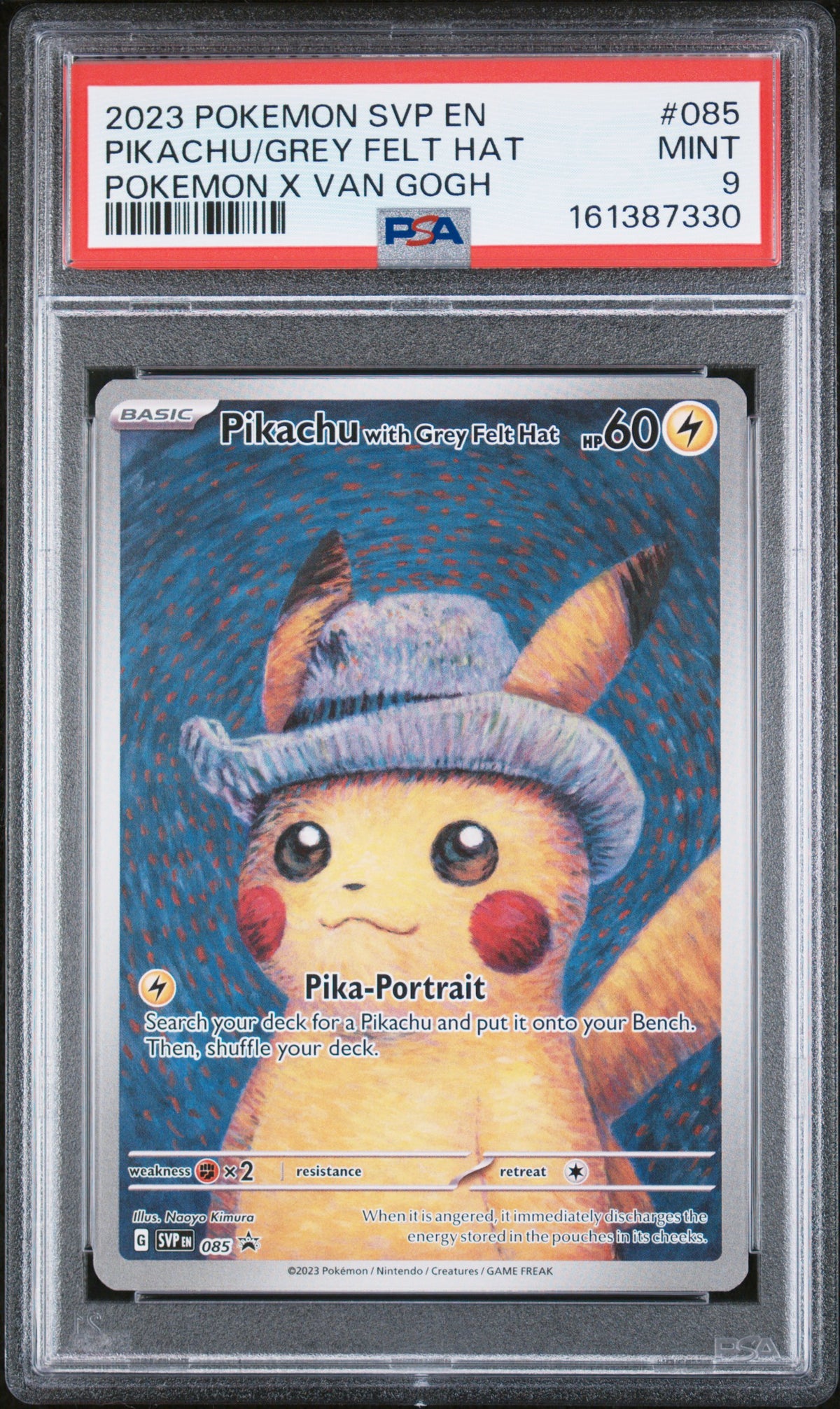 Pokémon - PSA 9 Pikachu with Grey Felt Hat SVP 085
