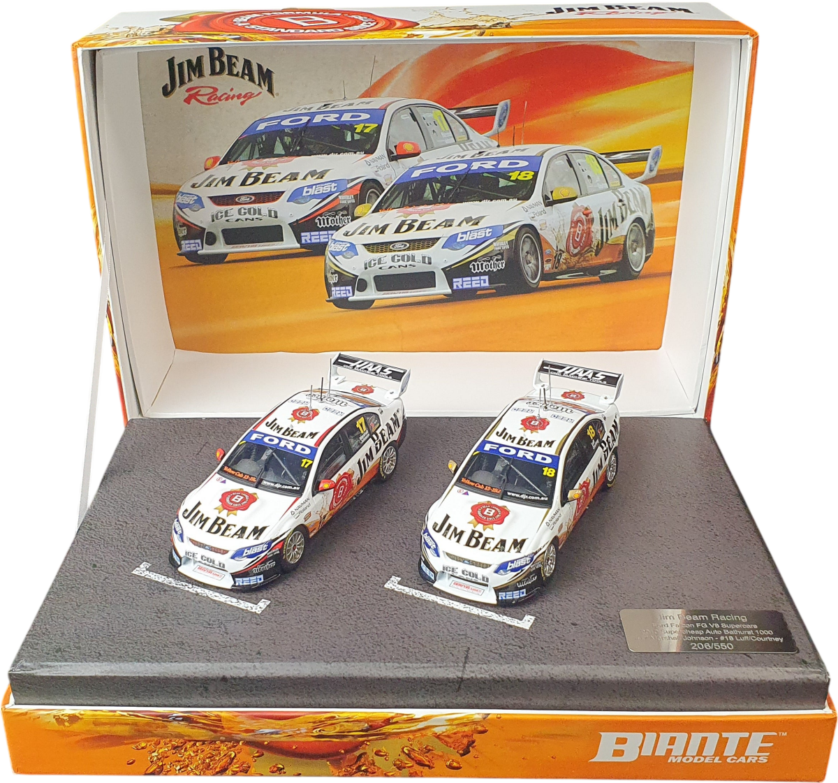 1:64 Biante Jim Beam Racing Ford FG Falcon DJR 17 + 18 2010 Bathurst Twin Set - Mega Cash Sydney