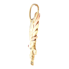 9ct Gold Two-Tone Flying Eagle Cubic Zirconia Pendant with Ruby Eye