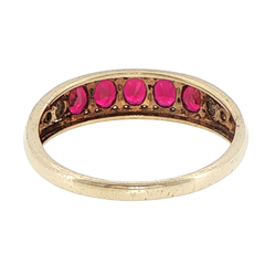 9ct Yellow Gold Five-Stone Red Ruby Ring