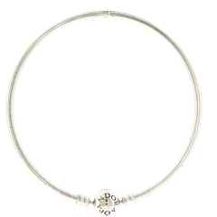 Silver Pandora Logo Clasp Bangle Bracelet