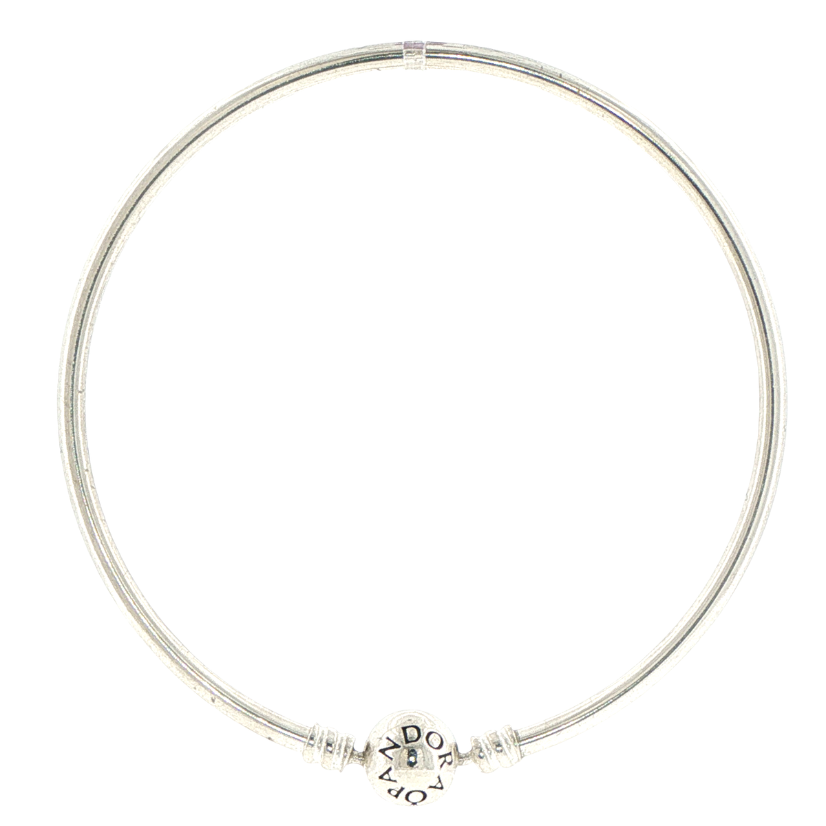 Silver Pandora Logo Clasp Bangle Bracelet