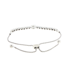 Silver Lab Grown Diamond Bolo Tennis Bangle