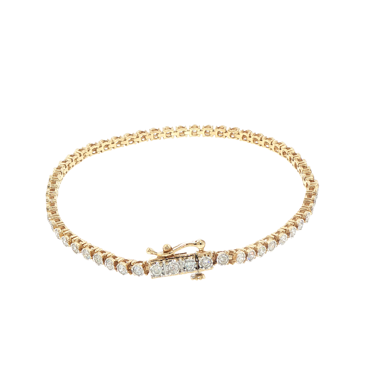 9ct Yellow Gold Classic Diamond Tennis Bracelet