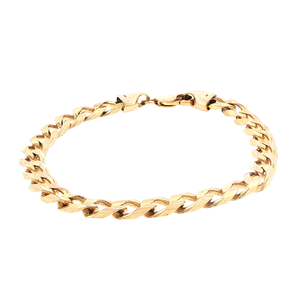 10ct Yellow Gold Beveled Link Chain Bracelet