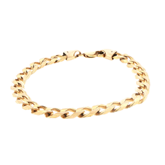 10ct Yellow Gold Beveled Link Chain Bracelet