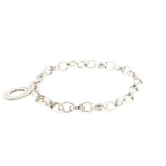 Thomas Sabo Silver Link Charm Bracelet with Circular Carrier Ring