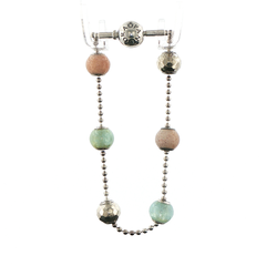 Pandora Pastel Quartz Beaded Ball Chain Bracelet in Silver