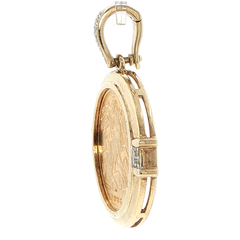 22ct/9ct Yellow Gold 1926 Coin Half Sovereign with Diamond Accents