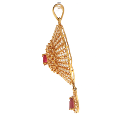 22ct Yellow Gold Ruby Sunburst Pendant