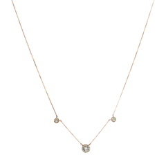 10ct Yellow Gold Three-Station Lab Grown Diamond Chain Necklace