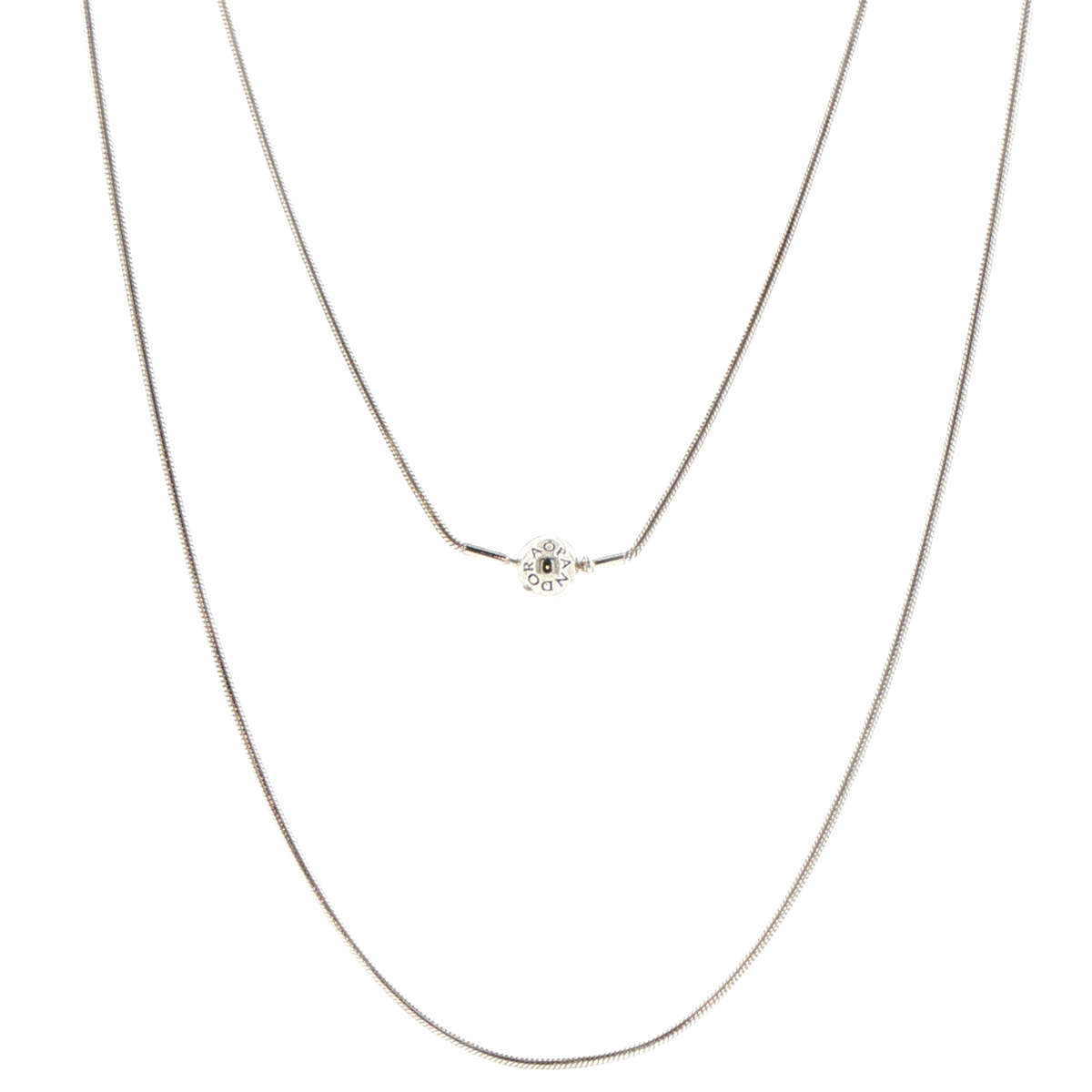 Pandora Silver Snake Chain Necklace with Spherical Barrel Clasp