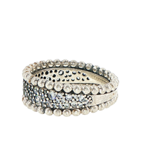 Pandora Silver Pave Edge Band Ring