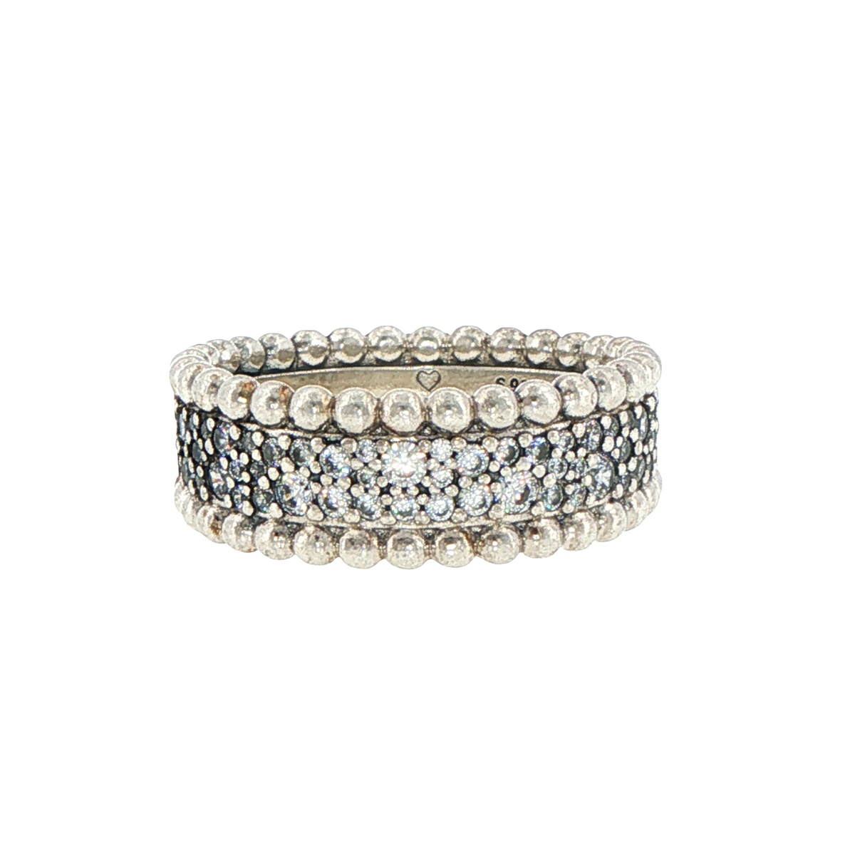 Pandora Silver Pave Edge Band Ring