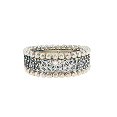 Pandora Silver Pave Edge Band Ring