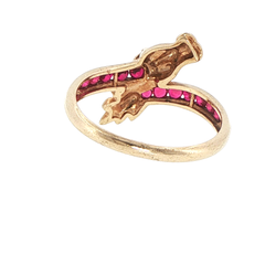 9ct Yellow Gold Ruby Dragon Cocktail Ring