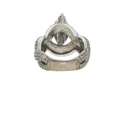 Marquise Diamond Pavé Woven Cocktail Ring in White Gold with Valuation