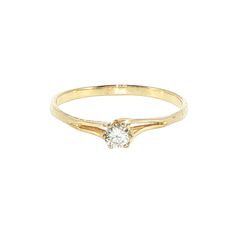 18ct Yellow Gold Split Shank Diamond Solitaire Ring