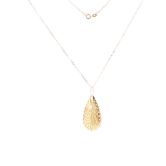 14ct Yellow Gold Filigree Teardrop Pendant Necklace