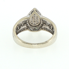 9ct White Gold Pear-Shaped Diamond Cluster Ring