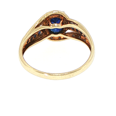 9ct Yellow Gold Bypass Ring with Diamond