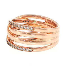 Pandora Sparkling & Polished Lines 14k Rose gold Plated Ring
