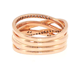 Pandora Sparkling & Polished Lines 14k Rose gold Plated Ring
