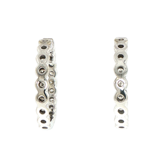 9k White Gold Diamond Hoop Earrings
