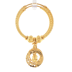 22ct Yellow Gold Textured Hoop Earrings with Dangling Motifs