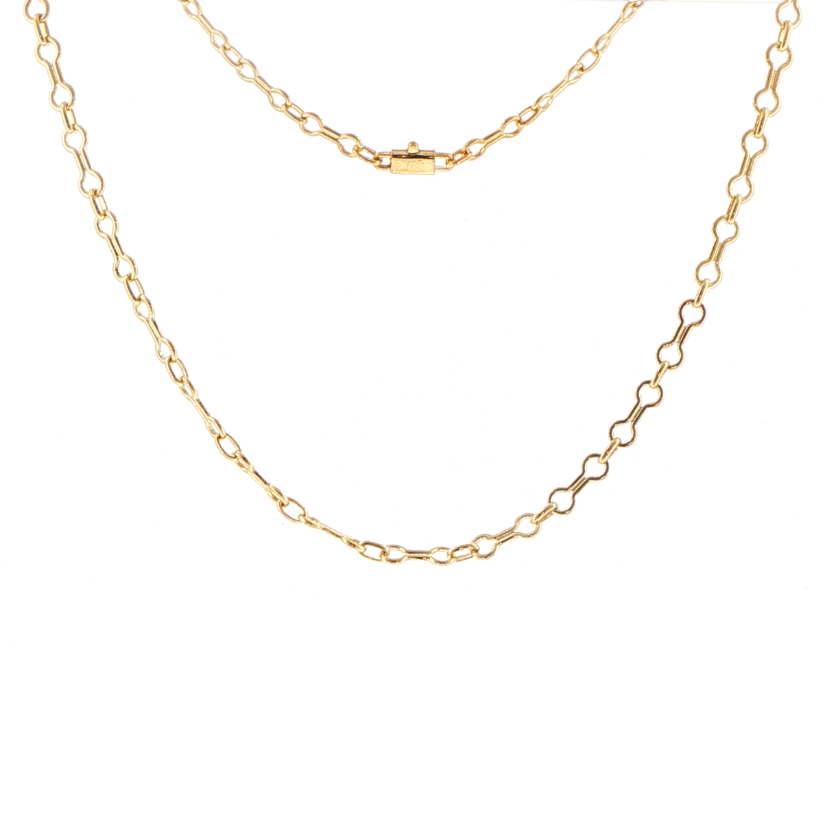 18ct Yellow Gold Alternating Link Chain Necklace