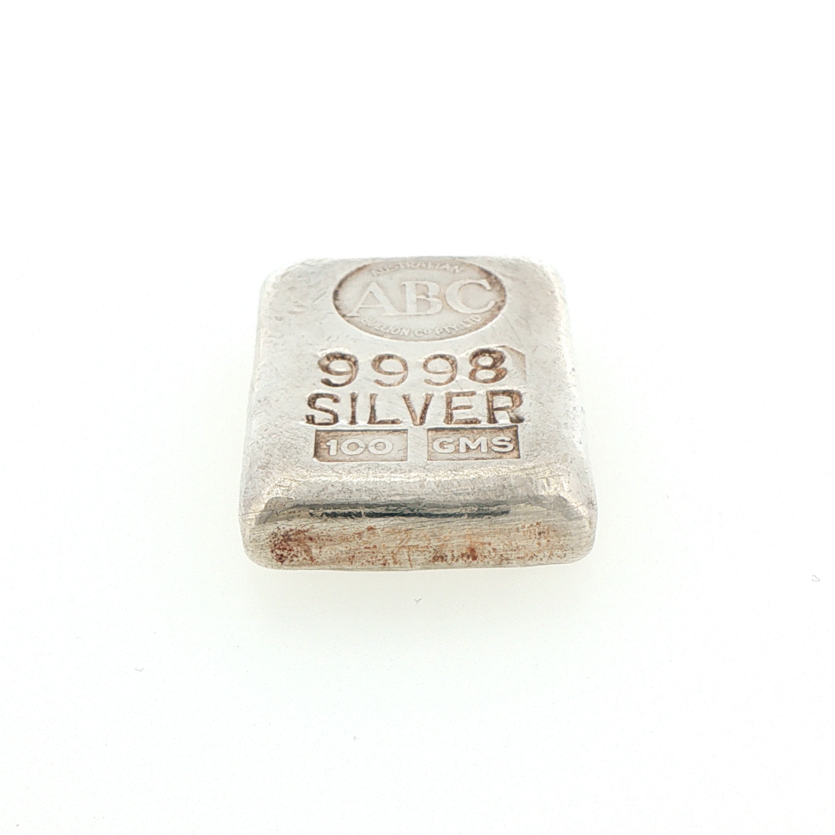 ABC Bullion Company 9998 1000 GMS Silver Vintage Cast Bullion Bar